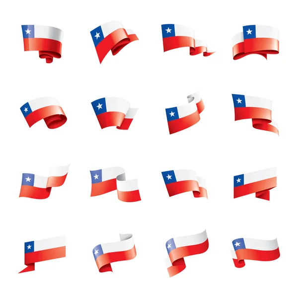 Chile flagga, vektor illustration på en vit bakgrund. — Stock vektor