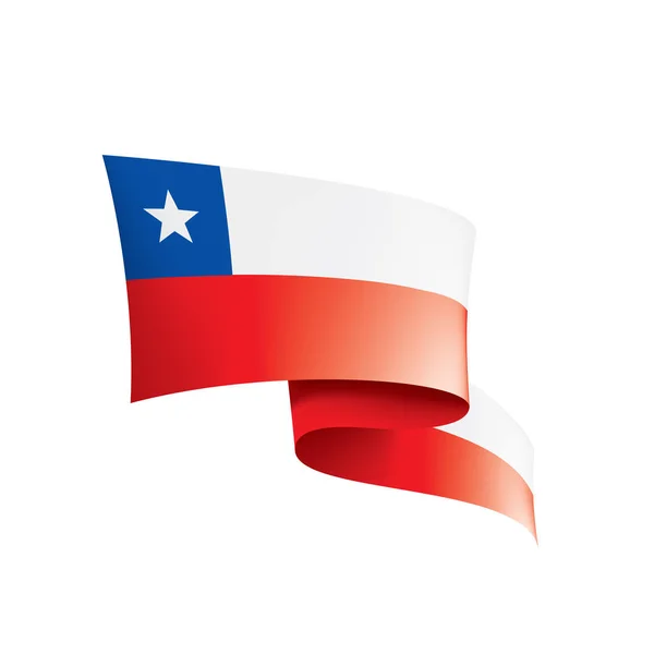 Чилійський прапор, векторний малюнок на білому тлі. — стоковий вектор