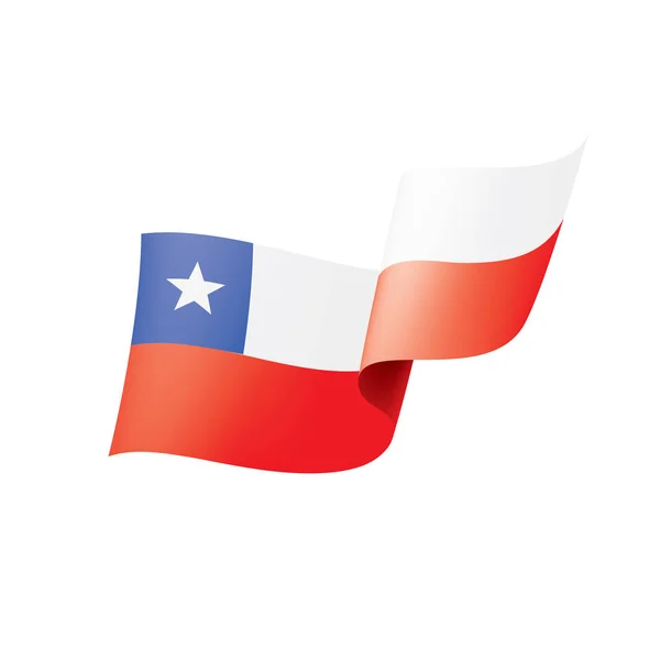 Bandera de Chile, ilustración vectorial sobre fondo blanco. — Vector de stock