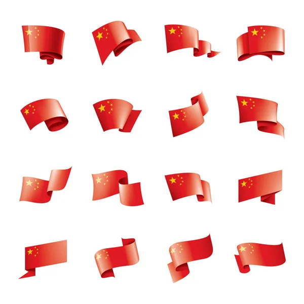 Čína vlajka, vektorové ilustrace na bílém pozadí. — Stockový vektor