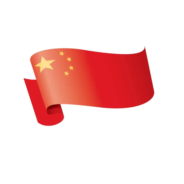 Флаг Китая, векторная иллюстрация на белом фоне. — стоковый вектор