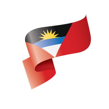 Antigua ve Barbuda bayrağı, beyaz arkaplanda vektör illüstrasyonu