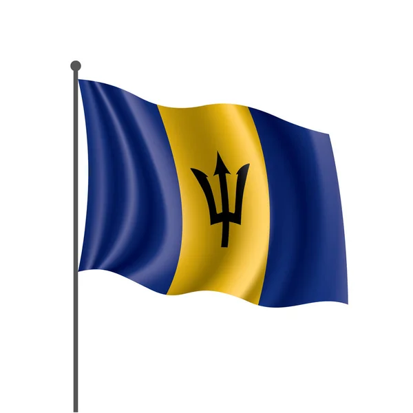 Barbados Flagge, Vektorabbildung auf weißem Hintergrund — Stockvektor