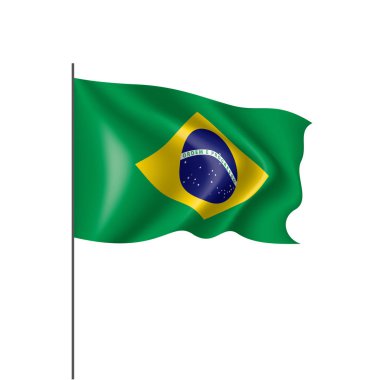 Brezilya bayrağı, beyaz bir arka plan üzerinde vektör çizim