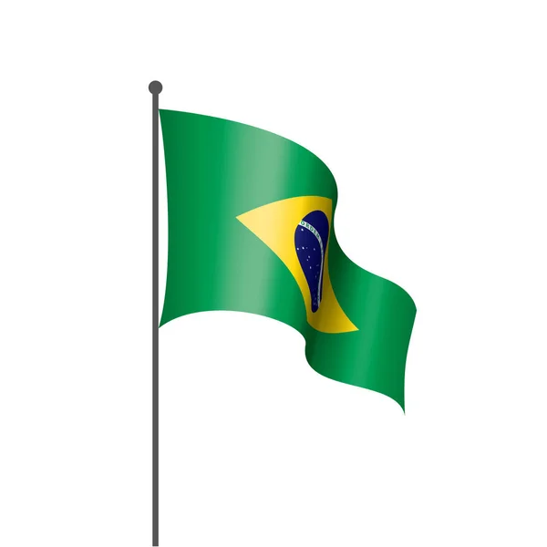 Brazil zászló, egy fehér háttér vektor illusztráció — Stock Vector