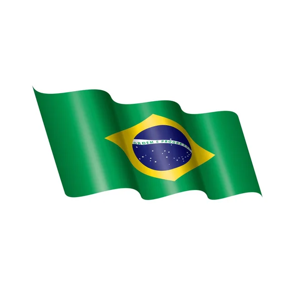 Brazil flag, vector illustration on a white background — Stock Vector
