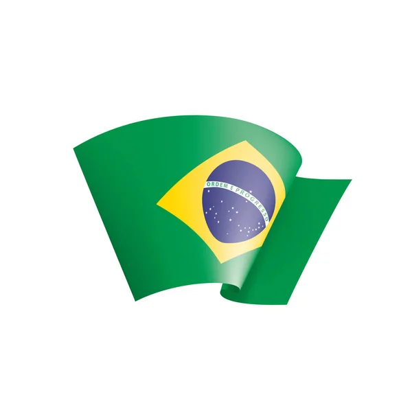 Bandeira do Brasil, ilustração vetorial sobre fundo branco — Vetor de Stock