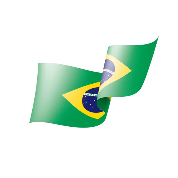 Vlajka Brazílie, vektorové ilustrace na bílém pozadí — Stockový vektor
