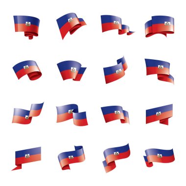 Haiti bayrağı, beyaz arkaplanda vektör illüstrasyonu