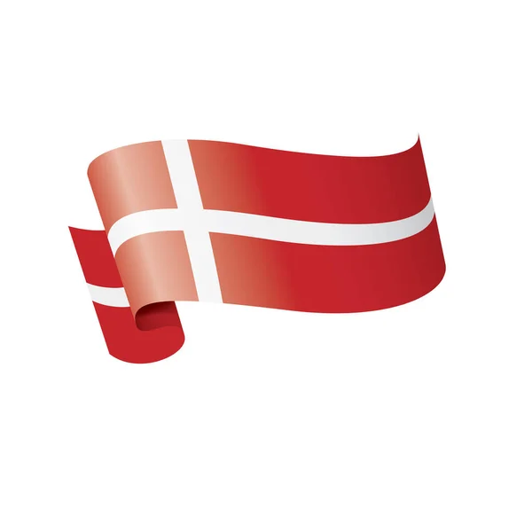 Denmark flag, vector illustration on a white background — Stock Vector