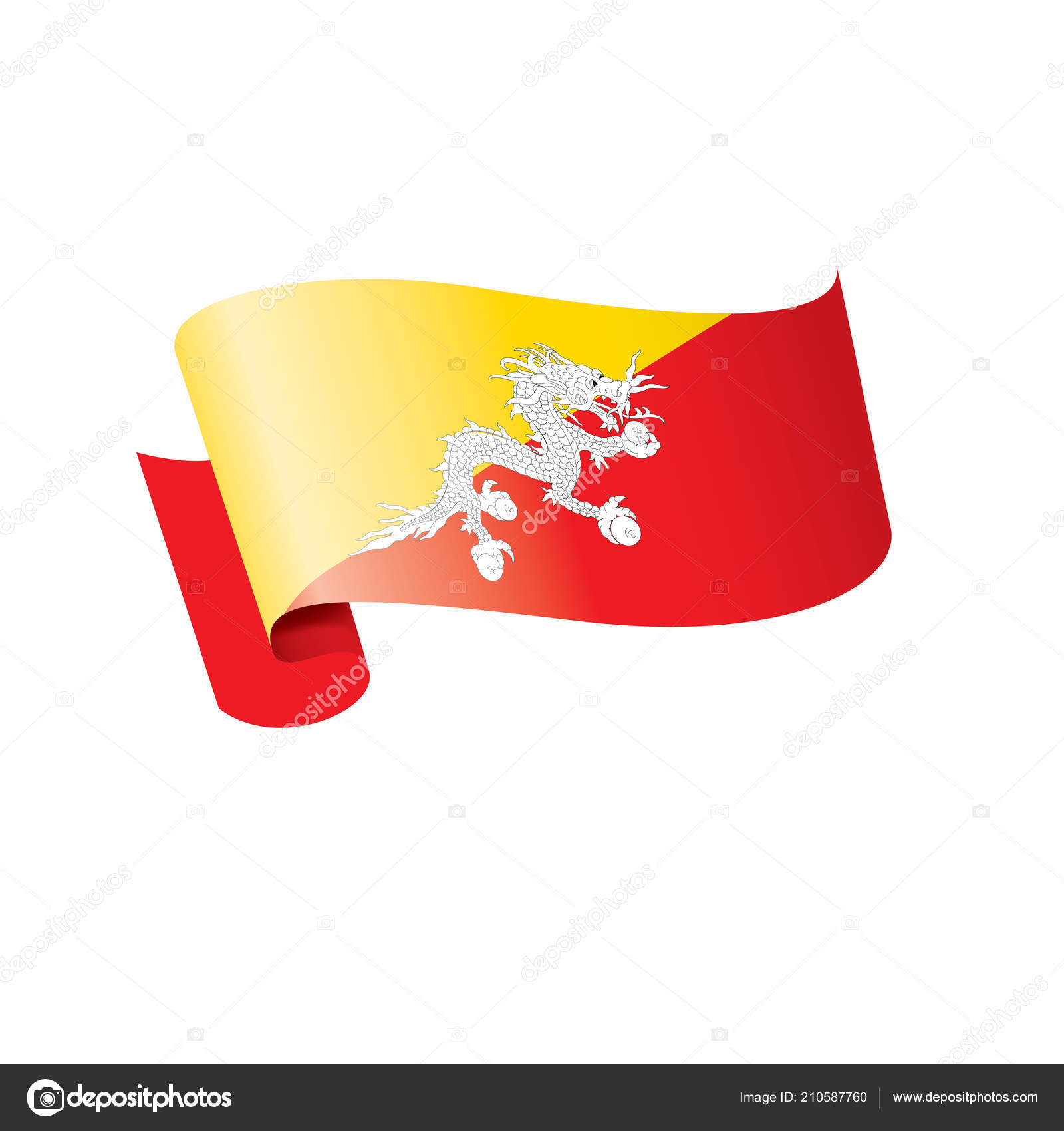 ブータンの国旗は 白の背景にベクトル画像 ストックベクター C Artbutenkov
