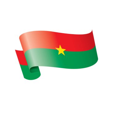 Burkina Faso bayrağı, beyaz arkaplanda vektör illüstrasyonu
