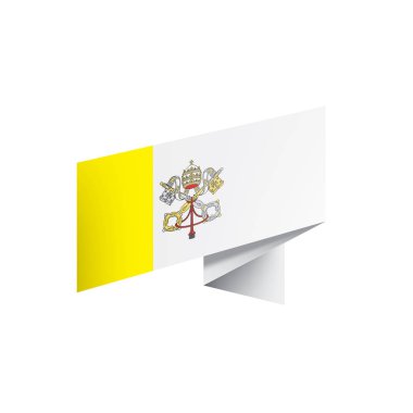 Vatikan bayrağı, beyaz arka planda vektör illüstrasyonu