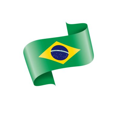 Brezilya bayrağı, beyaz bir arka plan üzerinde vektör çizim