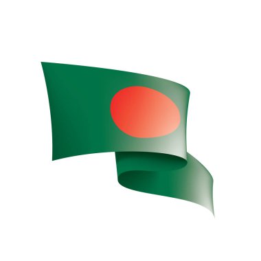 Bangladeş bayrağı, beyaz arkaplanda vektör illüstrasyonu