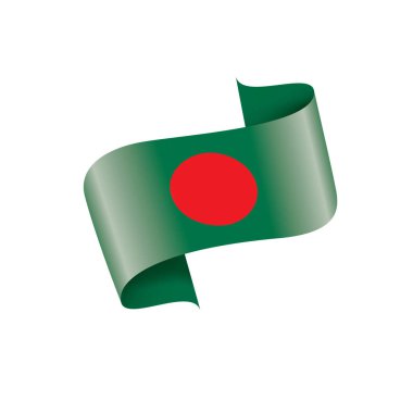 Bangladeş bayrağı, beyaz arkaplanda vektör illüstrasyonu