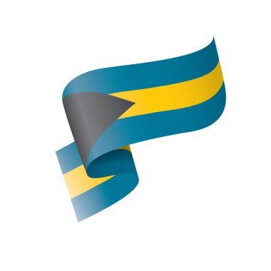 Bahamalar bayrağı, beyaz arkaplanda vektör illüstrasyonu