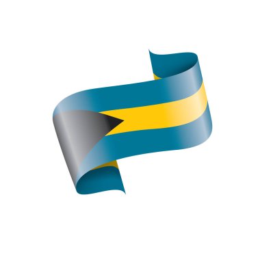 Bahamalar bayrağı, beyaz arkaplanda vektör illüstrasyonu