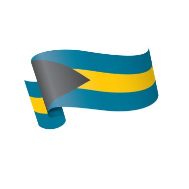 Bahamalar bayrağı, beyaz arkaplanda vektör illüstrasyonu