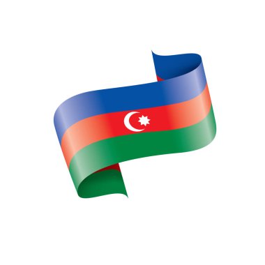 Azerbaycan bayrağı, beyaz arkaplanda vektör illüstrasyonu