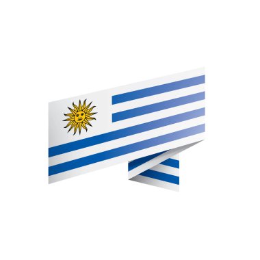 Uruguay bayrağı, beyaz arkaplanda vektör illüstrasyonu.