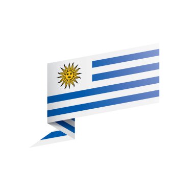 Uruguay bayrağı, beyaz arkaplanda vektör illüstrasyonu.