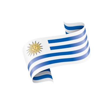 Uruguay bayrağı, beyaz arkaplanda vektör illüstrasyonu.