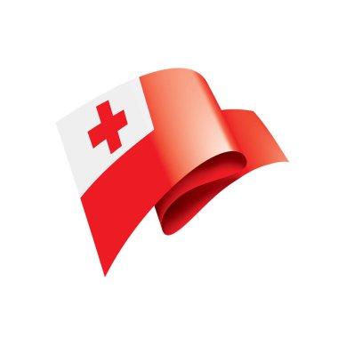 Tonga bayrağı, beyaz arkaplanda vektör illüstrasyonu.
