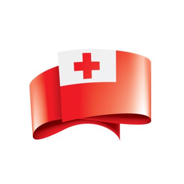 Tonga bayrağı, beyaz arkaplanda vektör illüstrasyonu.