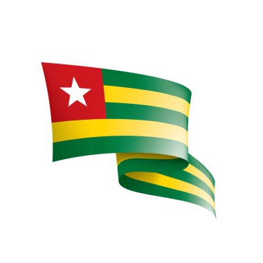 togo bayrağı, beyaz arkaplanda vektör çizimi.