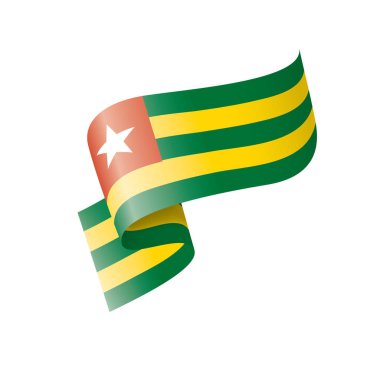 togo bayrağı, beyaz arkaplanda vektör çizimi.