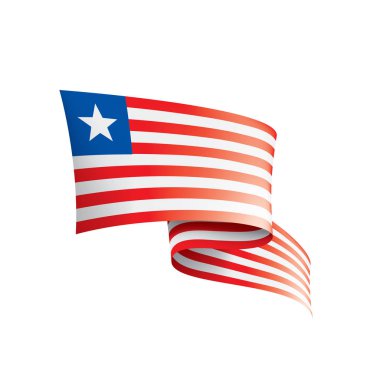 Liberya bayrağı, beyaz bir arka plan üzerinde vektör çizim.