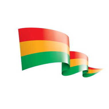 Bolivya bayrak, beyaz bir arka plan üzerinde vektör çizim.