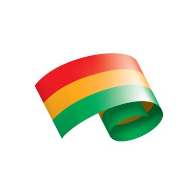Bolivya bayrak, beyaz bir arka plan üzerinde vektör çizim.