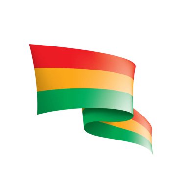 Bolivya bayrak, beyaz bir arka plan üzerinde vektör çizim.