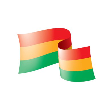 Bolivya bayrak, beyaz bir arka plan üzerinde vektör çizim.