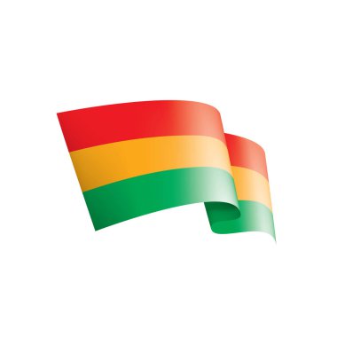Bolivya bayrak, beyaz bir arka plan üzerinde vektör çizim.