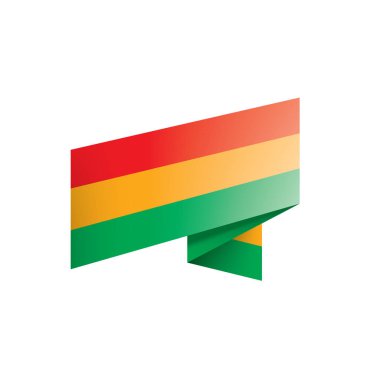 Bolivya bayrak, beyaz bir arka plan üzerinde vektör çizim.