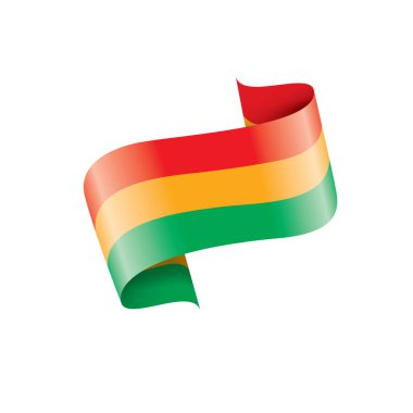 Bolivya bayrak, beyaz bir arka plan üzerinde vektör çizim.