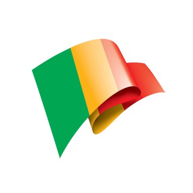 Mali bayrağı, beyaz bir arka plan üzerinde vektör çizim.