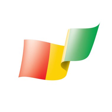 Gine bayrağı, beyaz arkaplanda vektör illüstrasyonu