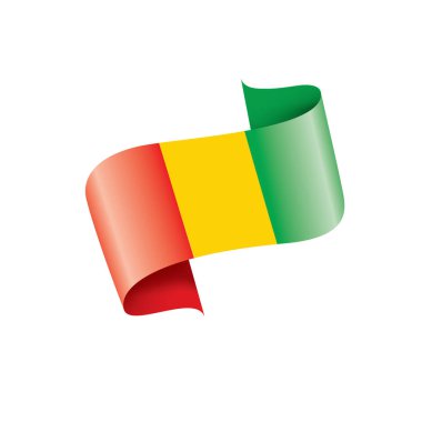 Gine bayrağı, beyaz arkaplanda vektör illüstrasyonu