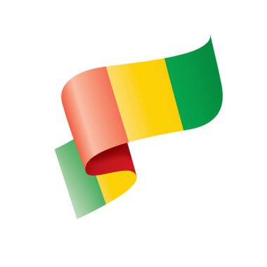 Gine bayrağı, beyaz arkaplanda vektör illüstrasyonu