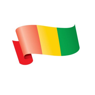 Gine bayrağı, beyaz arkaplanda vektör illüstrasyonu