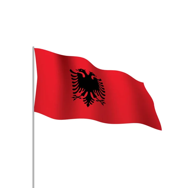 De vlag van Albanië, vectorillustratie — Stockvector