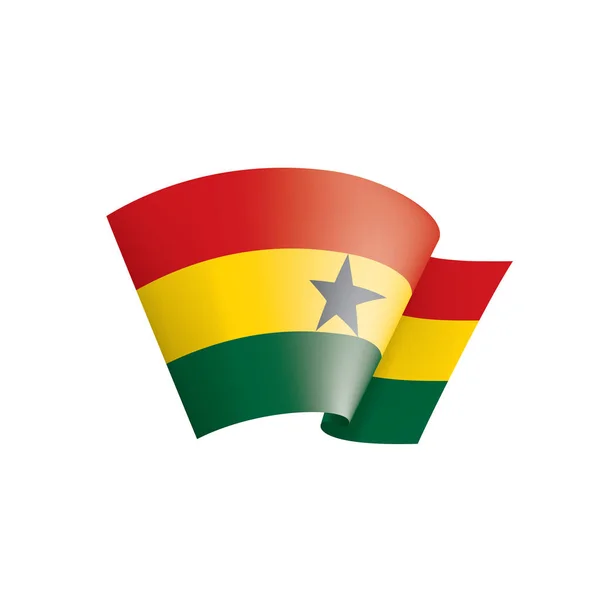 加纳国旗，白色背景上的矢量插图 — 图库矢量图片