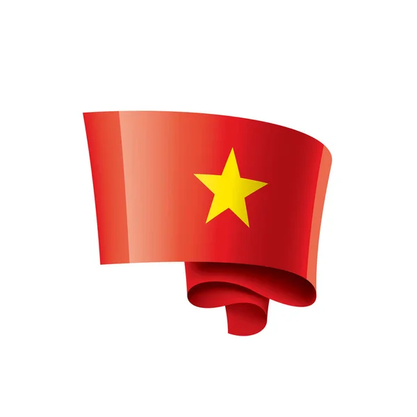 Vietnam vlag, vector illustratie op een witte achtergrond — Stockvector