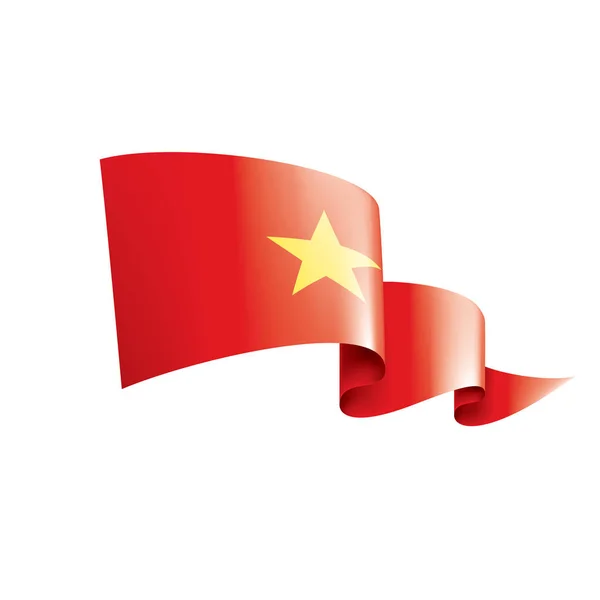 Drapeau du Vietnam, illustration vectorielle sur fond blanc — Image vectorielle