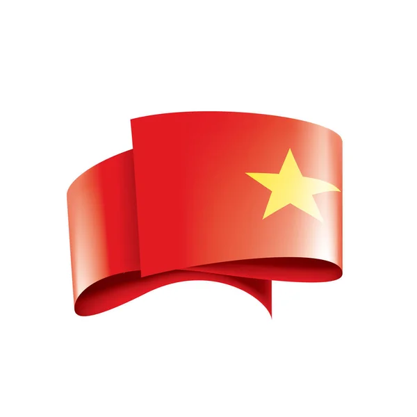 Bandeira do Vietname, ilustração vetorial sobre um fundo branco —  Vetores de Stock