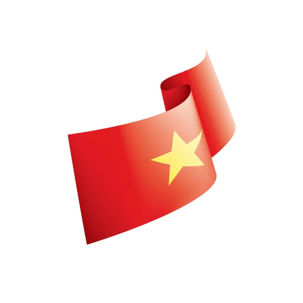 Vietnam bayrağı, beyaz arka planda vektör illüstrasyonu — Stok Vektör